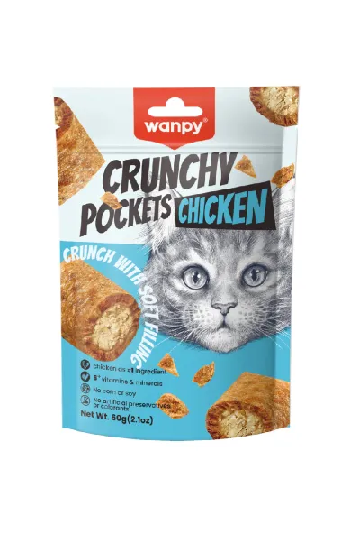 Wanpy Cat Crunchy Pockets Chicken 60g*10