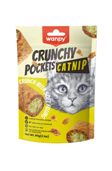 Wanpy Cat Crunchy Pockets Catnip & Chicken 60g*10