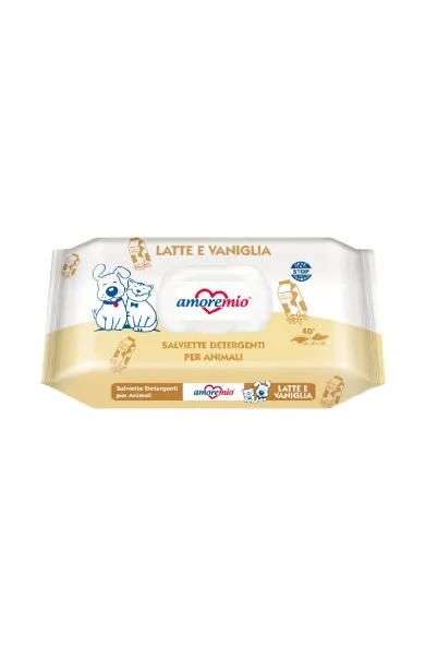 Amoremio Milk & Vanilla Pet Wipes 40pcs