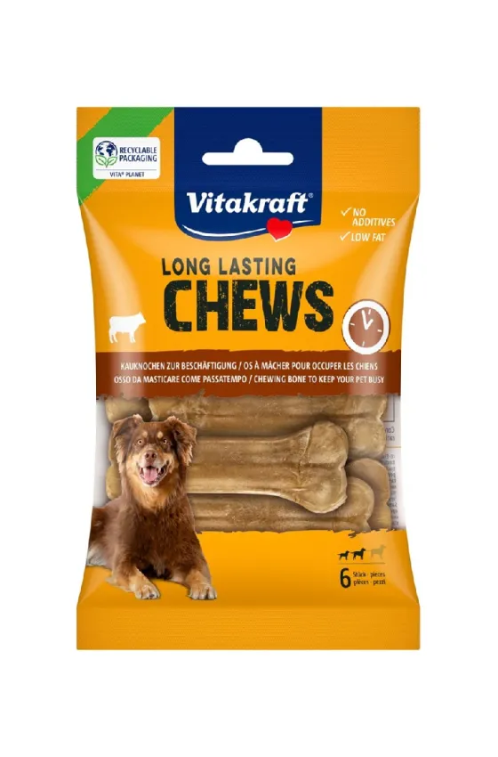 Vitakraft Long Lasting Chews Dog Chew Bones - 6 pcs