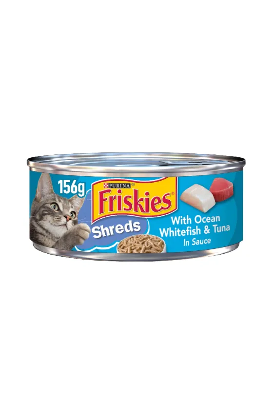 Purina Friskies SHREDS with Ocean White Fish & Tuna in Sauce 156g