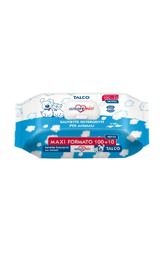 Amoremio Talc Pet Wipes –Maxi Pack (100+10 Wipes)