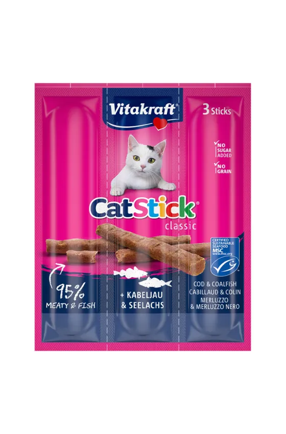 VITAKRAFT CAT STICKS MINI COD & TUNA 